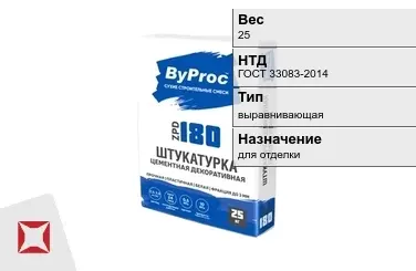 Штукатурка ByProc 25 кг для потолка в Актобе